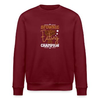 Brownie eating champion - Stanley/Stella ROLLER Unisex Organic Sweatshirt - burgundy - Front - Nik (191cm)