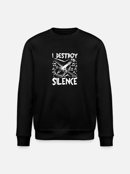 I destroy silence Viola player - Stanley/Stella ROLLER Unisex Organic Sweatshirt - black