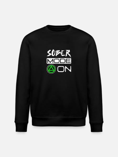 Sobriety Sober mode on - Stanley/Stella ROLLER Unisex Organic Sweatshirt - black
