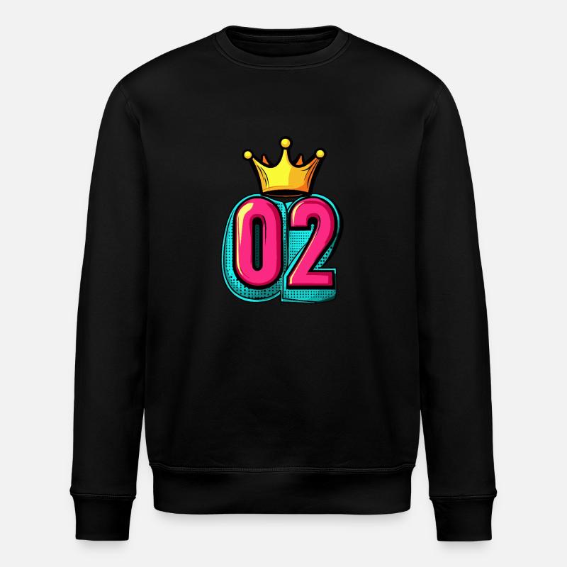 Couronne à 2 chiffres - Sweat bio ROLLER Stanley/Stella Unisexe - noir