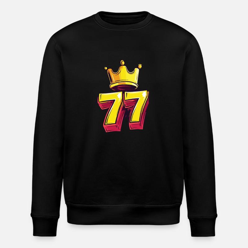 77 Number Krone - Stanley/Stella ROLLER Unisex Organic Sweatshirt - black