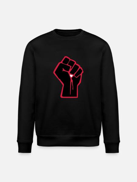 Faust mit Herz - Stanley/Stella Unisex Bio-Sweatshirt ROLLER - Schwarz