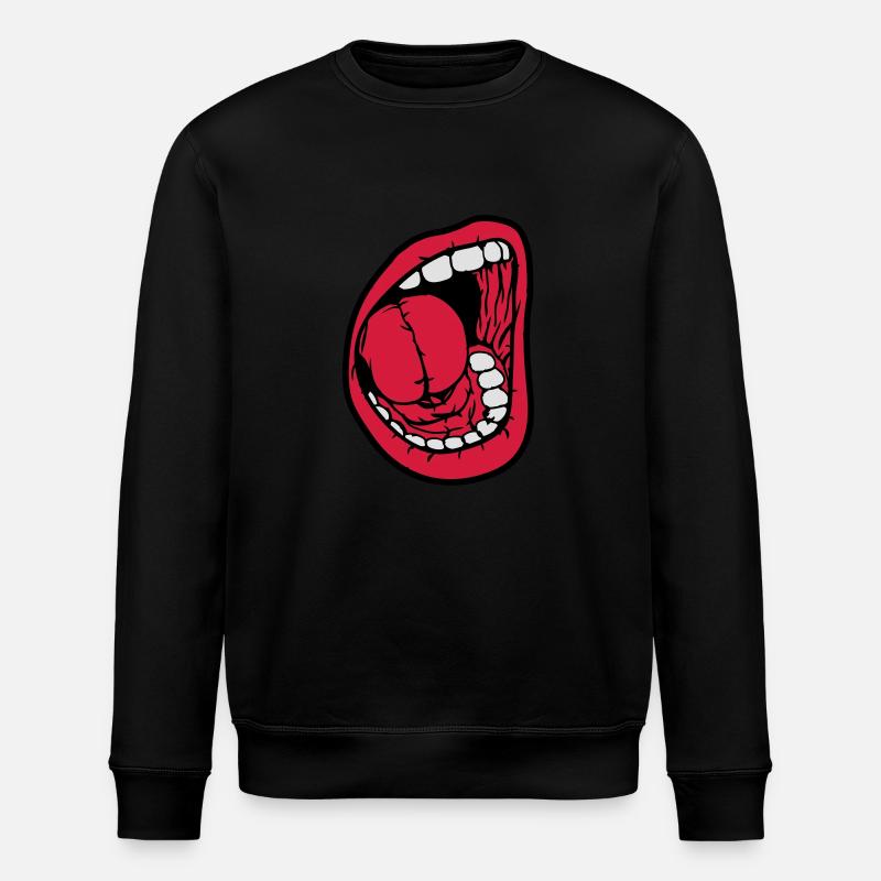 Crier bouche ouverte - Sweat bio ROLLER Stanley/Stella Unisexe - noir