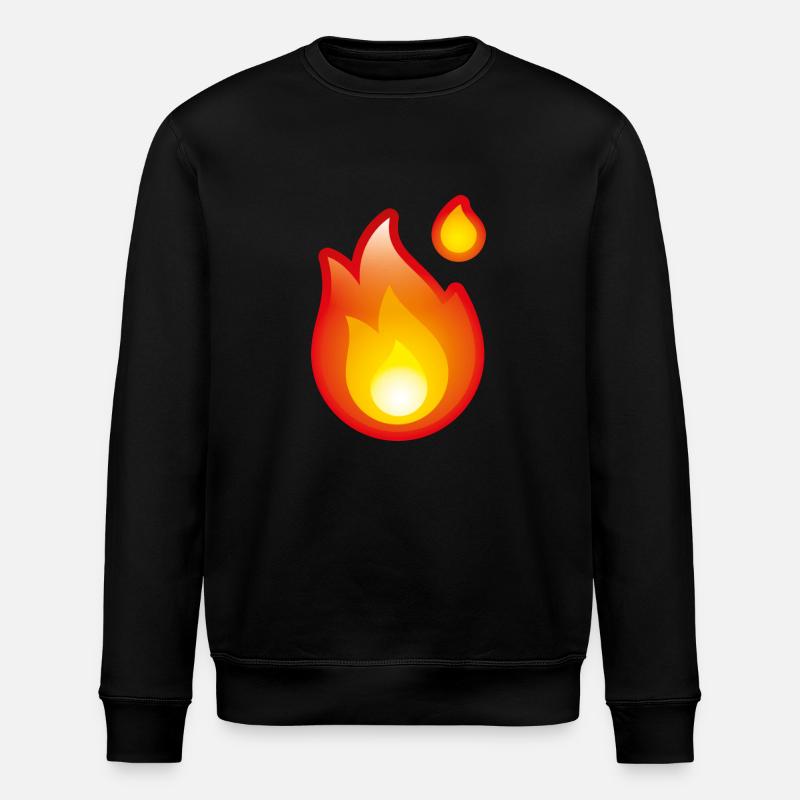 Smiley Fire - Stanley/Stella ROLLER Unisex Organic Sweatshirt - black