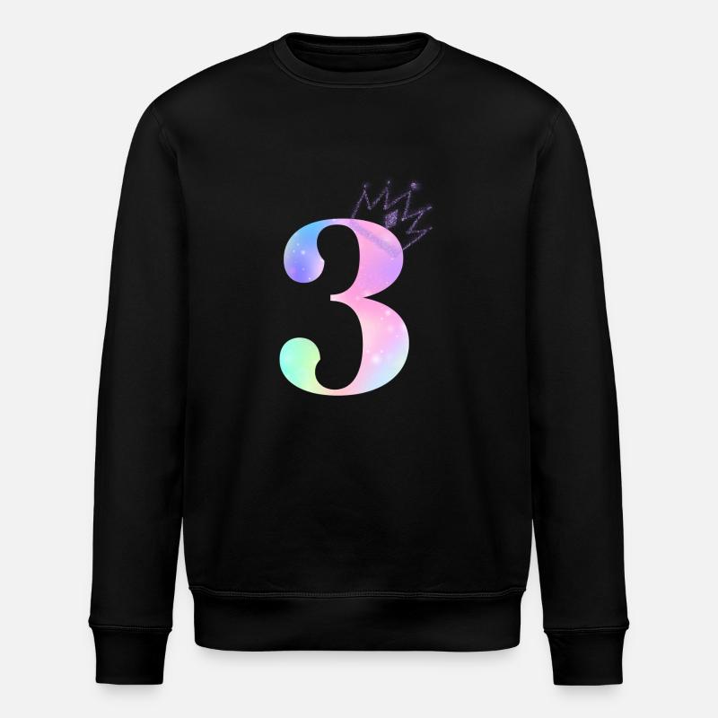 3rd Anniversary Rainbow - Stanley/Stella ROLLER Unisex Organic Sweatshirt - black