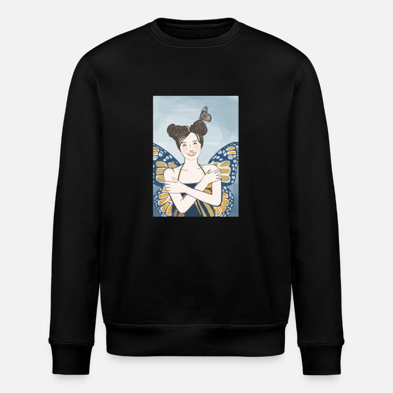 Schmetterling - Stanley/Stella Unisex Bio-Sweatshirt ROLLER - Schwarz
