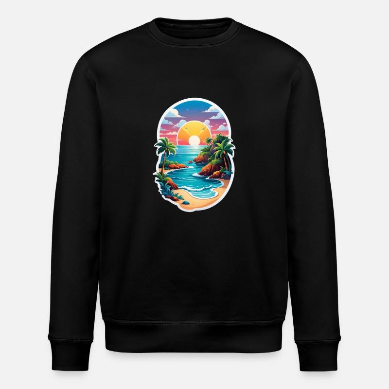 Strandurlaub Sonne Meer - Stanley/Stella Unisex Bio-Sweatshirt ROLLER - Schwarz