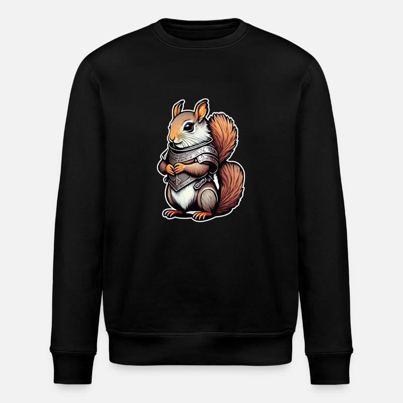 Warrior Squirrel Illustration - Stanley/Stella ROLLER Unisex Organic Sweatshirt - black