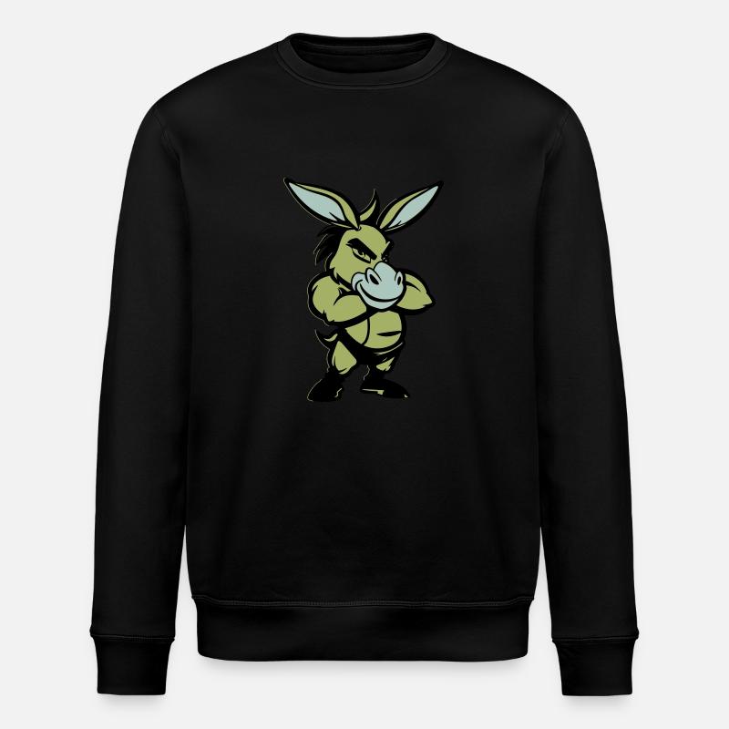 Donkey Comic - Stanley/Stella ROLLER Unisex Organic Sweatshirt - black