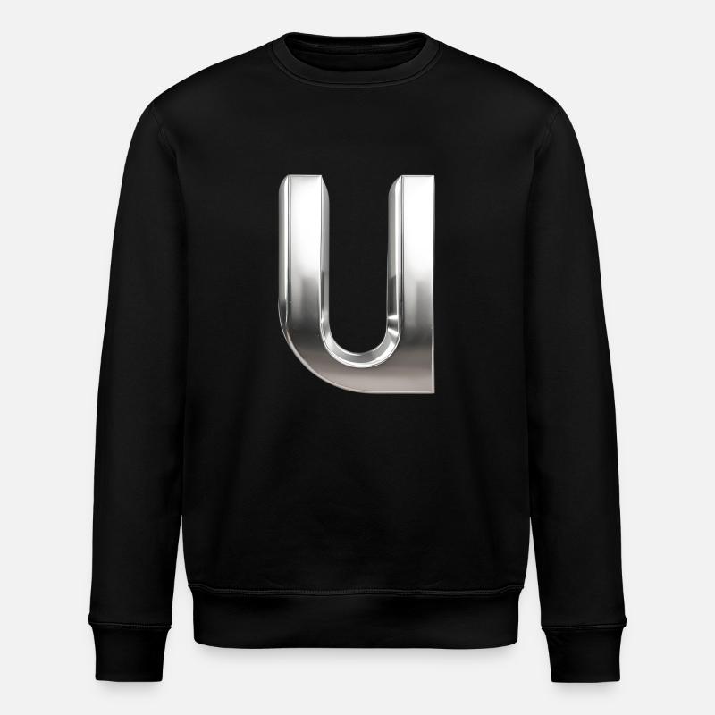 Chrome ,, U " Métallisé - Sweat bio ROLLER Stanley/Stella Unisexe - noir