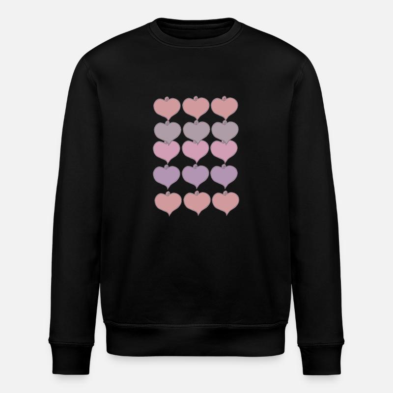 Heart Pendant Pattern - Stanley/Stella ROLLER Unisex Organic Sweatshirt - black