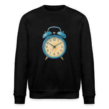 wecker uhr aquarell - Stanley/Stella Unisex Bio-Sweatshirt ROLLER - Schwarz - Vorne - Nik (191cm)