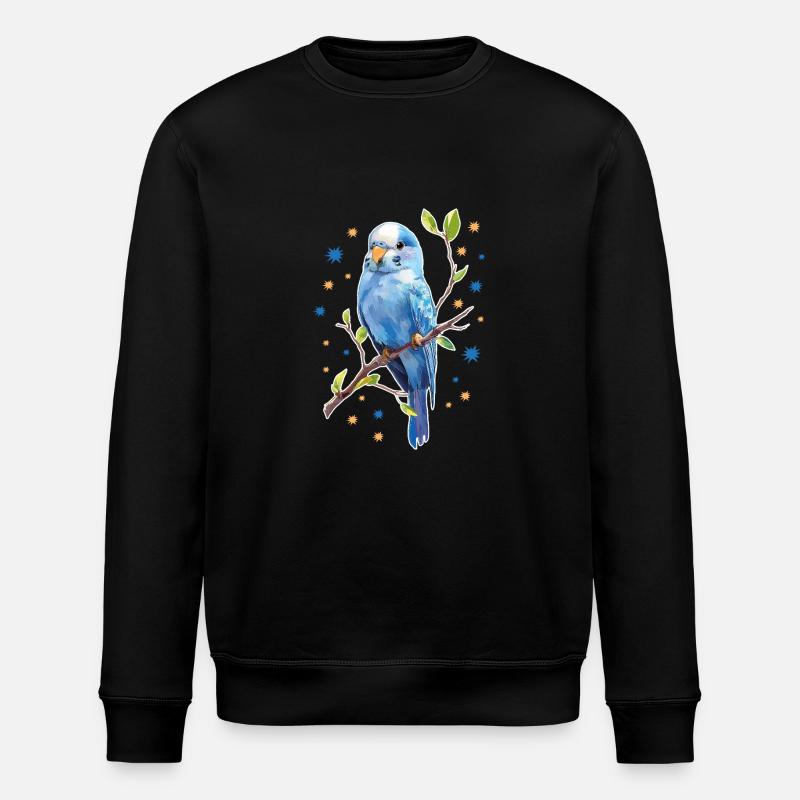 Wellensittich Sterne - Stanley/Stella Unisex Bio-Sweatshirt ROLLER - Schwarz