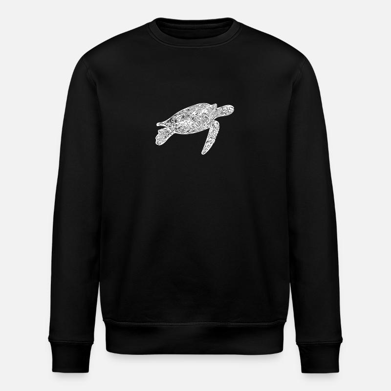 Sea Turtle - Water Turtle - Stanley/Stella ROLLER Unisex Organic Sweatshirt - black