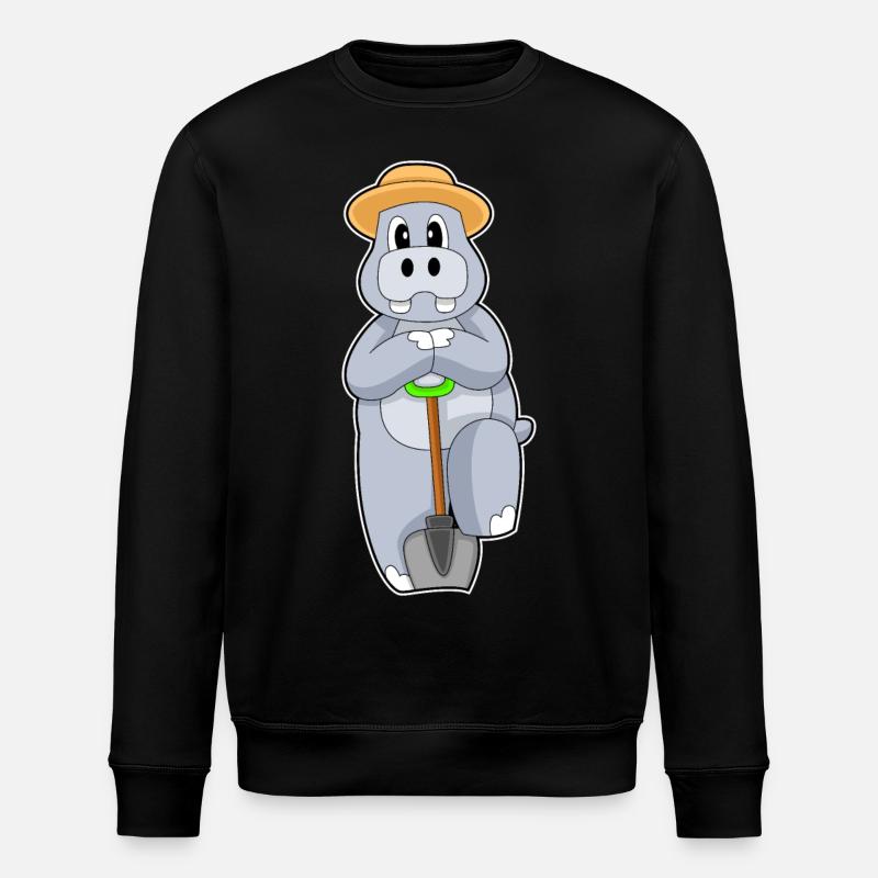 Pelle fermière hippopotame - Sweat bio ROLLER Stanley/Stella Unisexe - noir