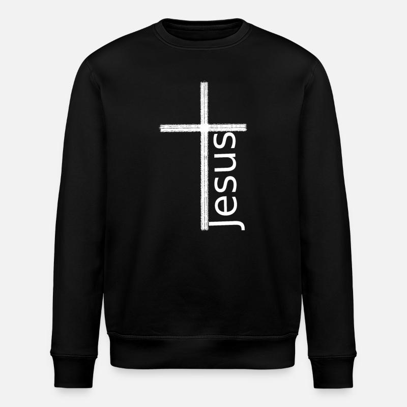 Jesus Christus Kreuz Ostern - Stanley/Stella Unisex Bio-Sweatshirt ROLLER - Schwarz
