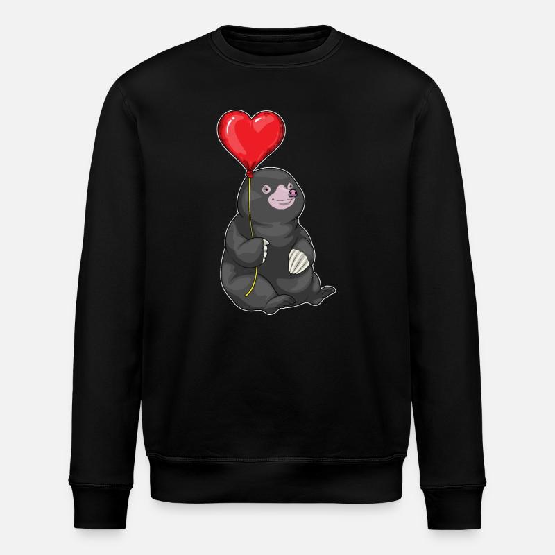 Maulwurf Herz Luftballon - Stanley/Stella Unisex Bio-Sweatshirt ROLLER - Schwarz