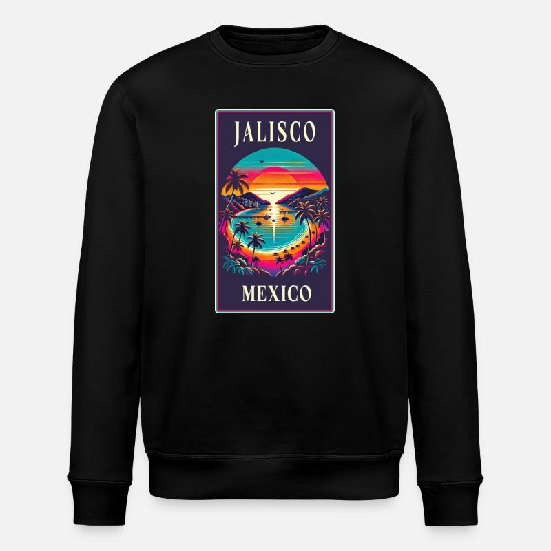 Motif de palmier Jalisco Mexico - Sweat bio ROLLER Stanley/Stella Unisexe - noir