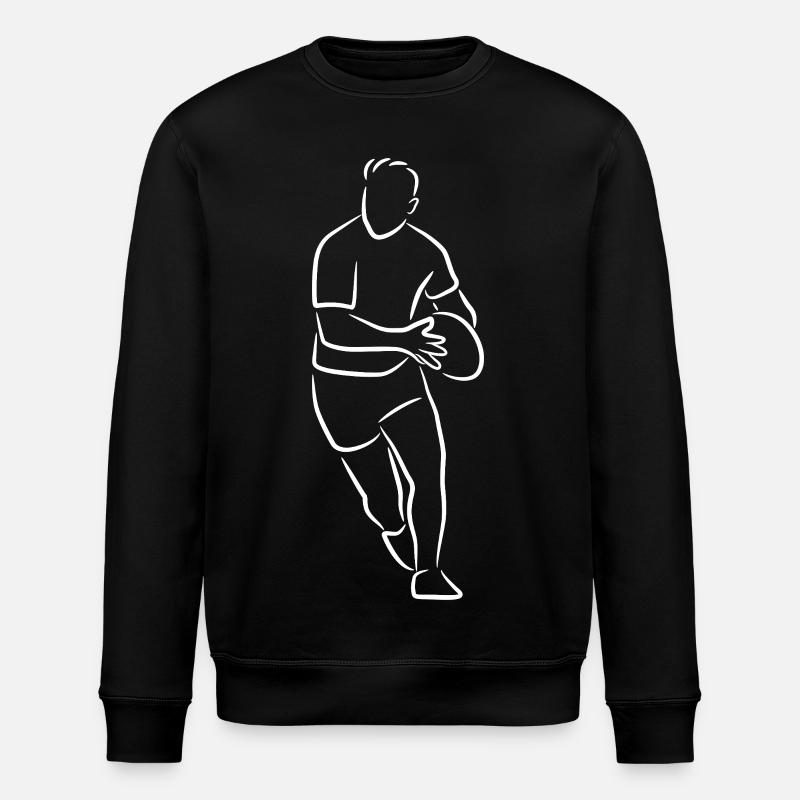 Rugby Drawing - Stanley/Stella ROLLER Unisex Organic Sweatshirt - black