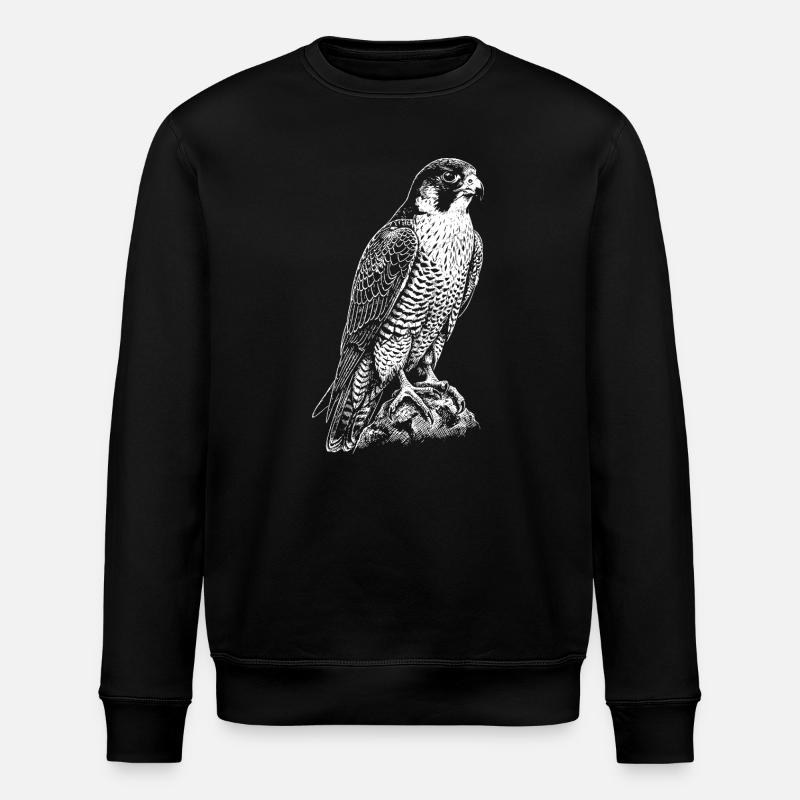 Predatory Falcon Silhouette - Stanley/Stella ROLLER Unisex Organic Sweatshirt - black