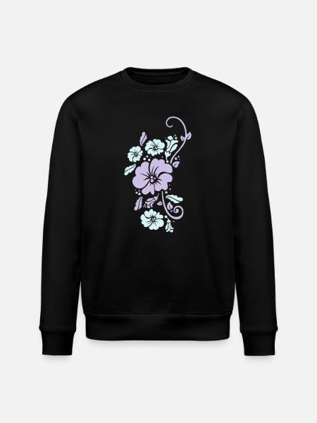 floral - Stanley/Stella ROLLER Unisex Organic Sweatshirt - black