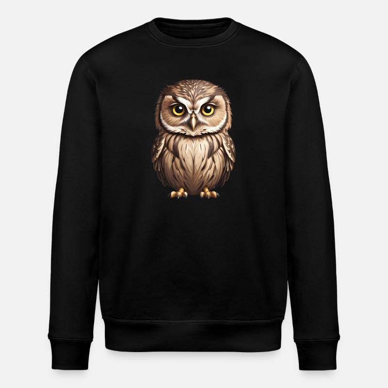 Junge braune Eule - Stanley/Stella Unisex Bio-Sweatshirt ROLLER - Schwarz