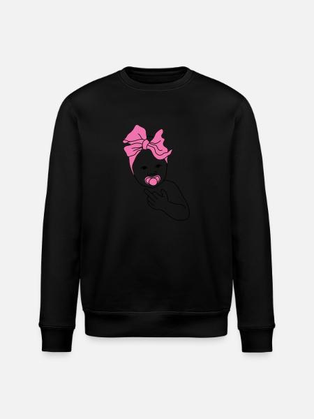 Baby Middlefinger Pink - Stanley/Stella ROLLER Unisex Organic Sweatshirt - black