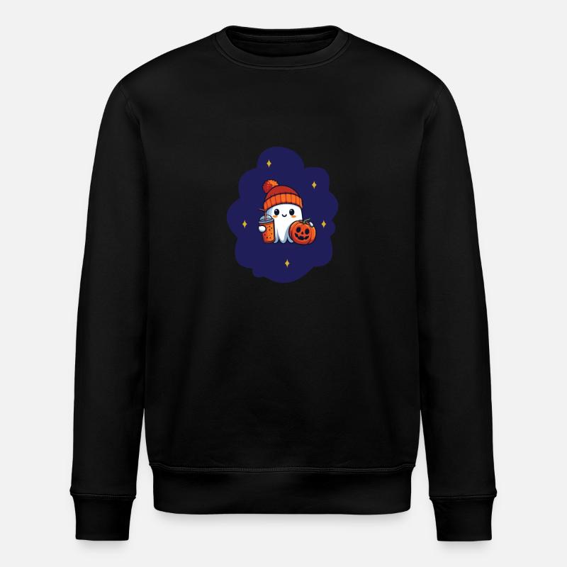 AUTUMN - Pumpkin Ghost - Stanley/Stella Unisex Bio-Sweatshirt ROLLER - Schwarz