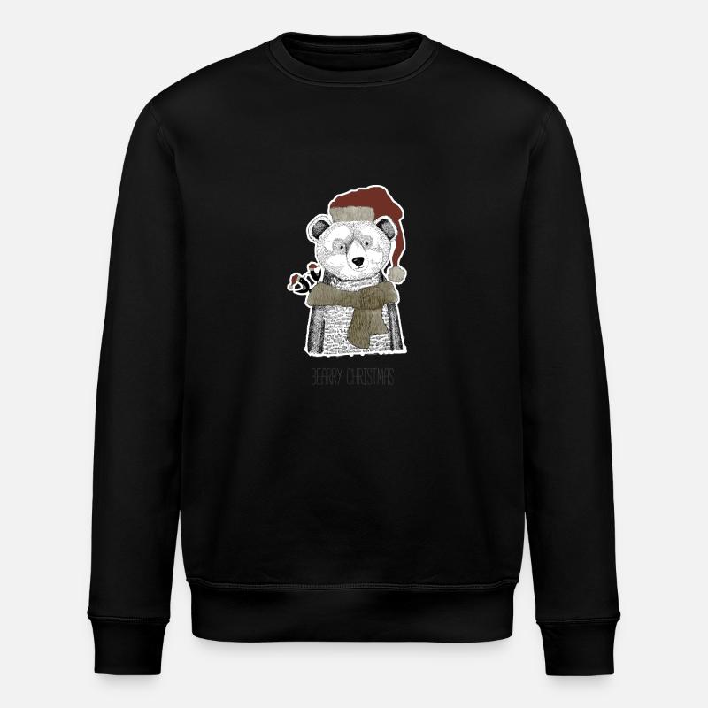 Weihnachtsbär - Stanley/Stella Unisex Bio-Sweatshirt ROLLER - Schwarz