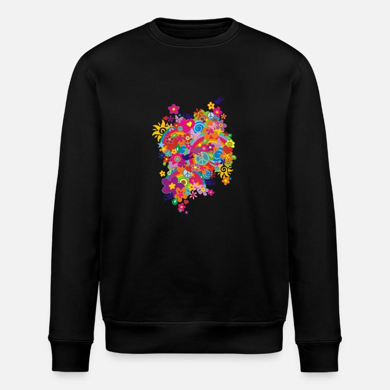 NEW FLOWER POWER RAINBOW - Sweat bio ROLLER Stanley/Stella Unisexe - noir