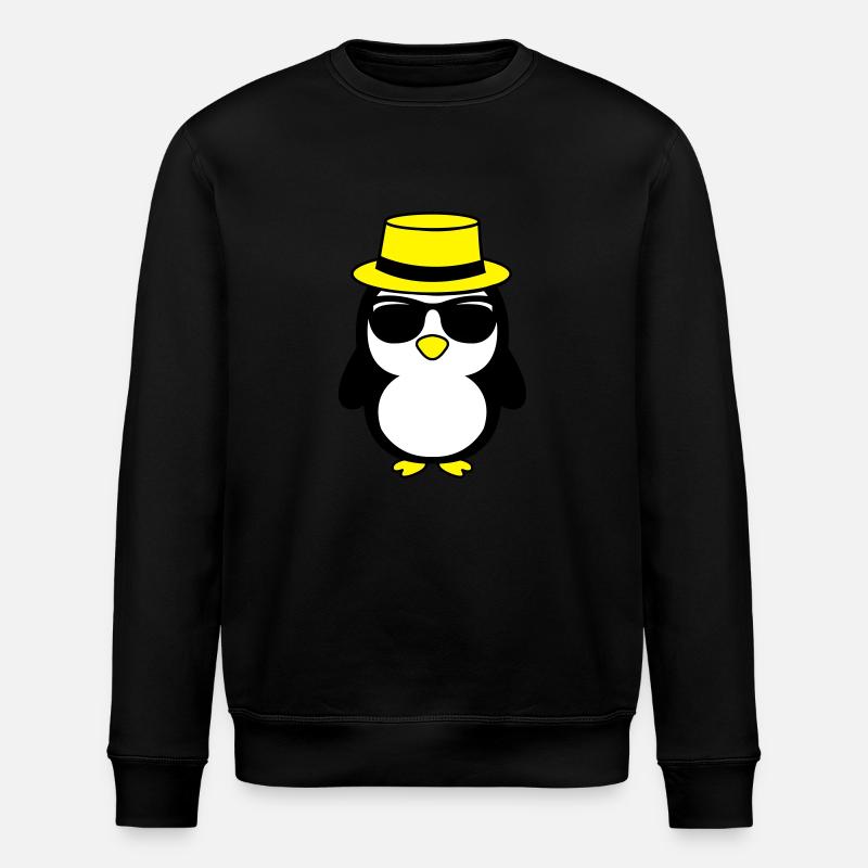 cool_pinguin_02 - Stanley/Stella ROLLER Unisex Organic Sweatshirt - black
