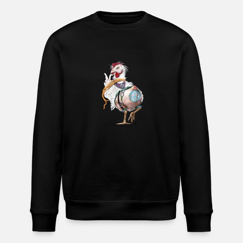 Verrücktes Huhn - Stanley/Stella Unisex Bio-Sweatshirt ROLLER - Schwarz