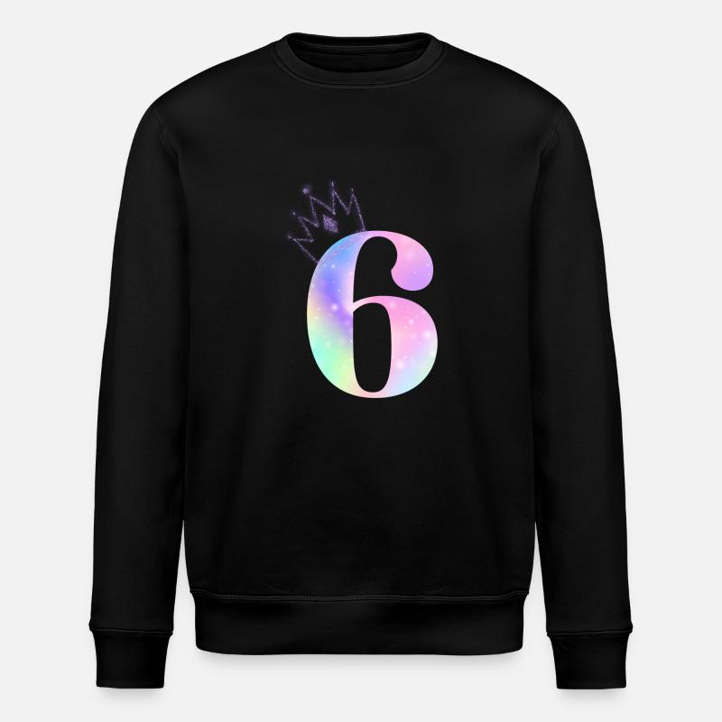 6th anniversary rainbow - Stanley/Stella ROLLER Unisex Organic Sweatshirt - black
