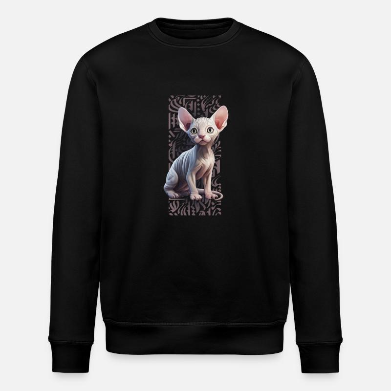 Sphynx Cat calligraphitti - Sweat bio ROLLER Stanley/Stella Unisexe - noir