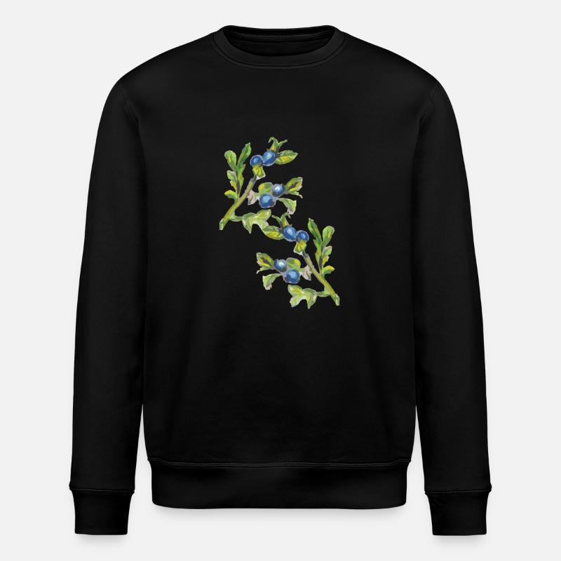 Branche de myrtille - Sweat bio ROLLER Stanley/Stella Unisexe - noir