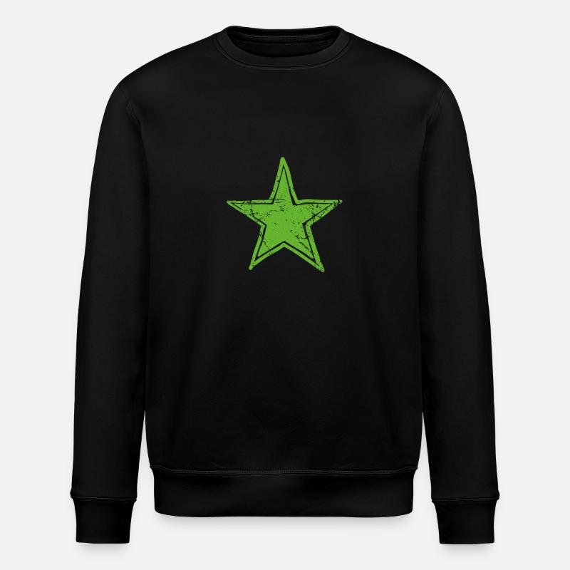 star drawn path cmyk green - Stanley/Stella Unisex Bio-Sweatshirt ROLLER - Schwarz