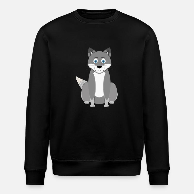 Karikatur-Wolf - Stanley/Stella Unisex Bio-Sweatshirt ROLLER - Schwarz