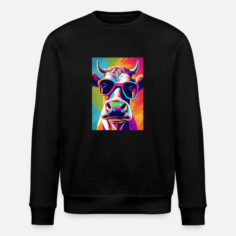 Vache à lunettes - Sweat bio ROLLER Stanley/Stella Unisexe - noir