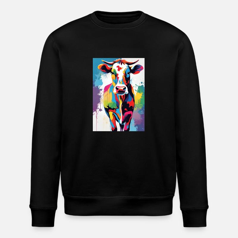 Bunte Kuh - Stanley/Stella Unisex Bio-Sweatshirt ROLLER - Schwarz
