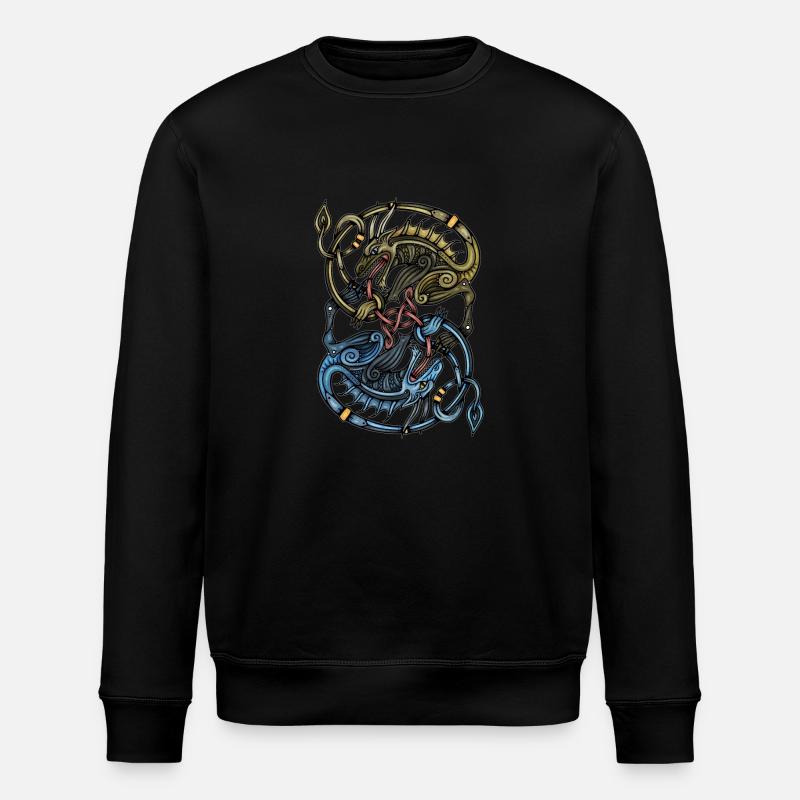 Wikinger Drachen - Stanley/Stella Unisex Bio-Sweatshirt ROLLER - Schwarz