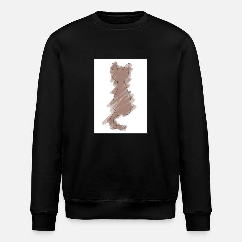 Lineart chat artistique chiot animal de compagnie chaton chat doux - Sweat bio ROLLER Stanley/Stella Unisexe - noir