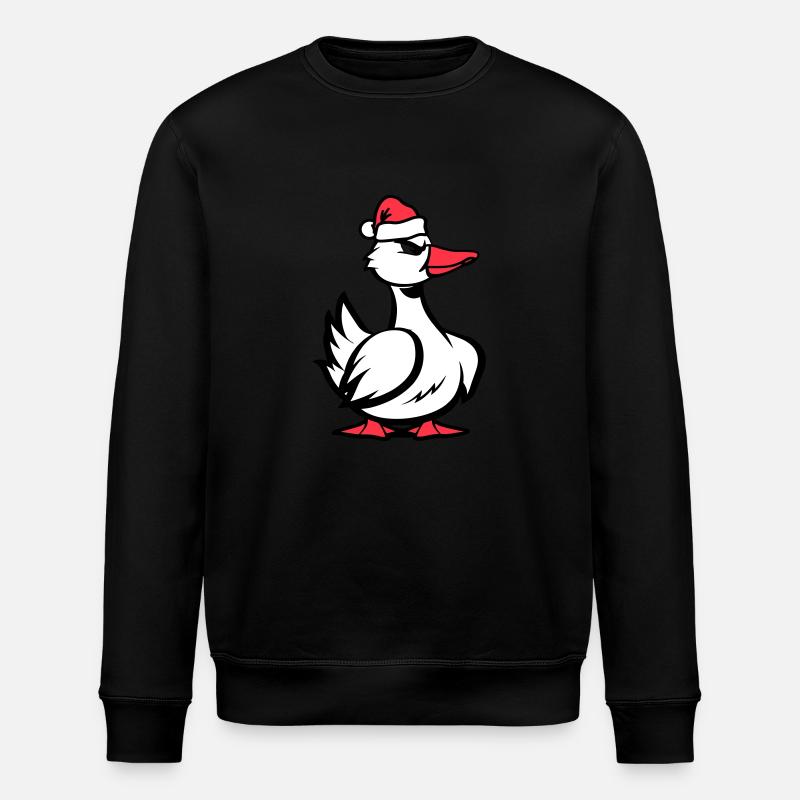 Duck Comic Christmas - Stanley/Stella ROLLER Unisex Organic Sweatshirt - black
