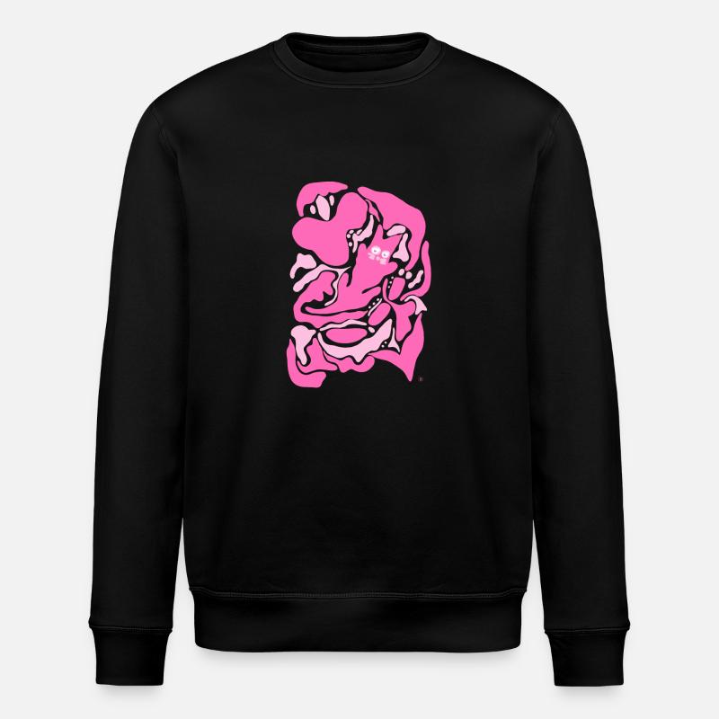 Abstract Pink Cat - Stanley/Stella ROLLER Unisex Organic Sweatshirt - black