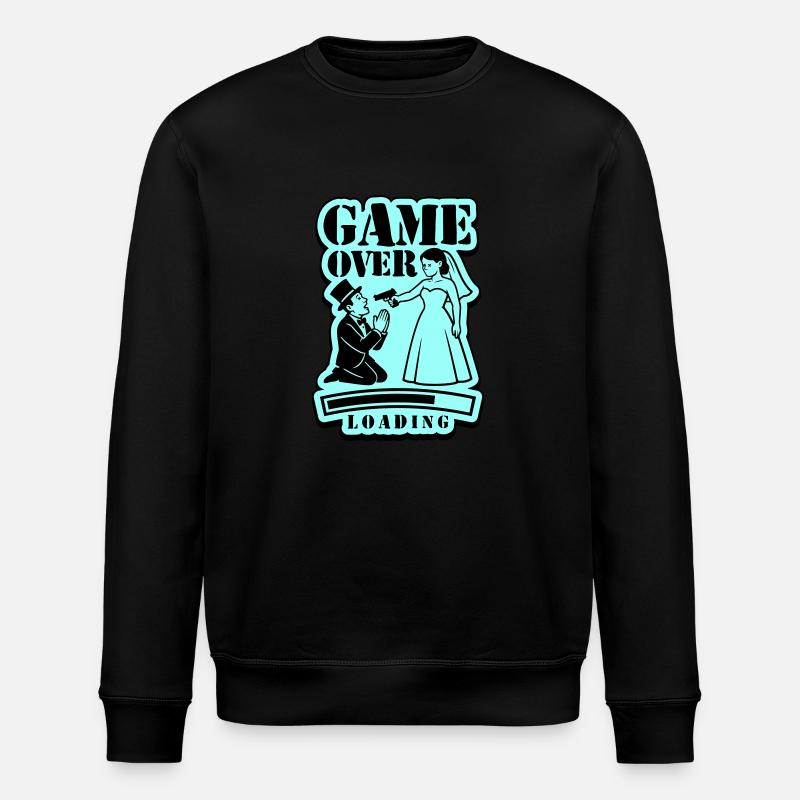 Wedding Game Over Loading - Stanley/Stella ROLLER Unisex Organic Sweatshirt - black