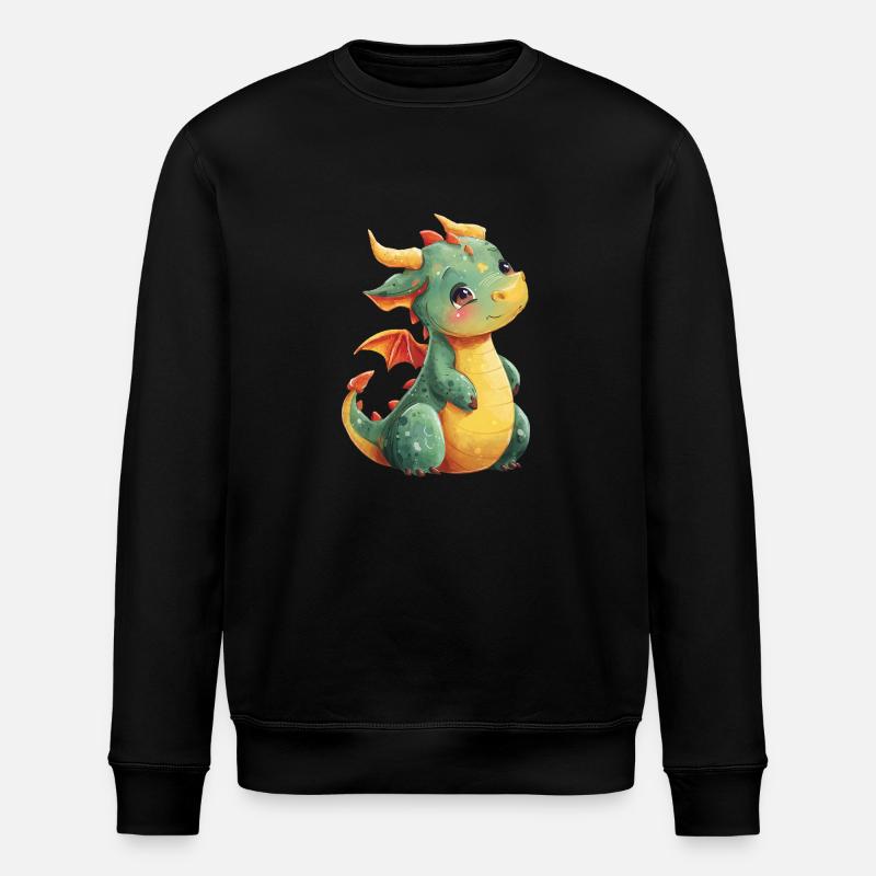 Süßer Baby Drache - Stanley/Stella Unisex Bio-Sweatshirt ROLLER - Schwarz