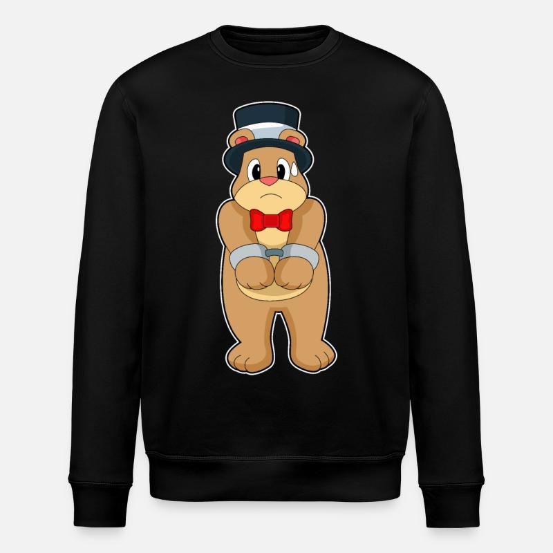 Bear Groom Handcuffs Wedding - Stanley/Stella ROLLER Unisex Organic Sweatshirt - black