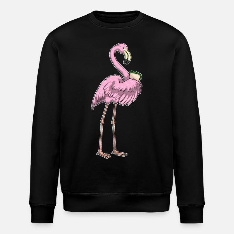 Flamingo Sandwich - Stanley/Stella ROLLER Unisex Organic Sweatshirt - black