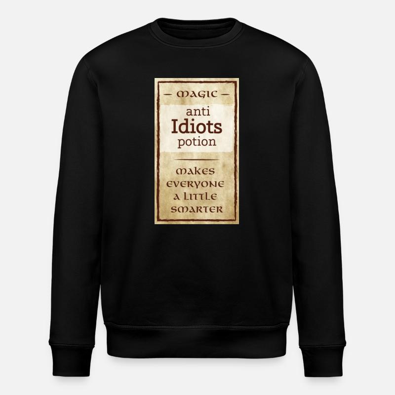 anti Idiots - Stanley/Stella Unisex Bio-Sweatshirt ROLLER - Schwarz