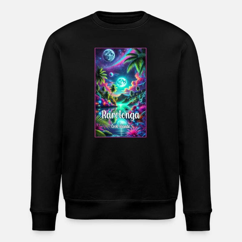 Parotonga Cook Islands Urlaub Palmen - Stanley/Stella Unisex Bio-Sweatshirt ROLLER - Schwarz
