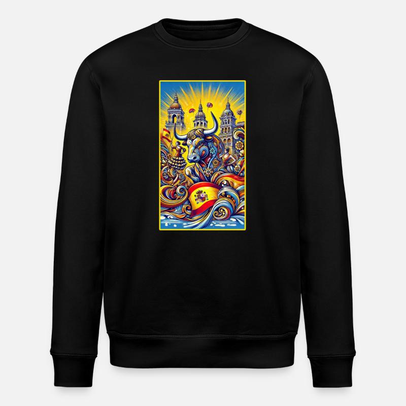 Spanien Stier Espana Design - Stanley/Stella Unisex Bio-Sweatshirt ROLLER - Schwarz